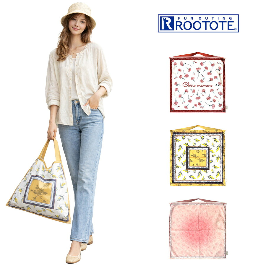 ROOTOTE LT.TABL050.フラワーA トートバッグ 肩掛け コンパクト 普段使い 使いやすい レディース 母の日 敬老の日 ギフト プレゼント ピンク 3626