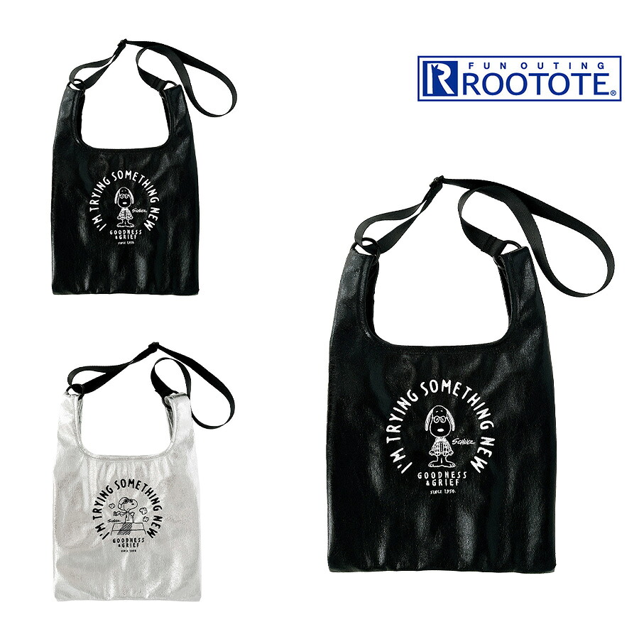 【クリックポスト/時間指定不可】【ROOTOTE】8447 IP.BS.メタリック.Peanuts-0Q トートバッグ スヌーピー かわいい 普段使い レディース ギフト ブラック