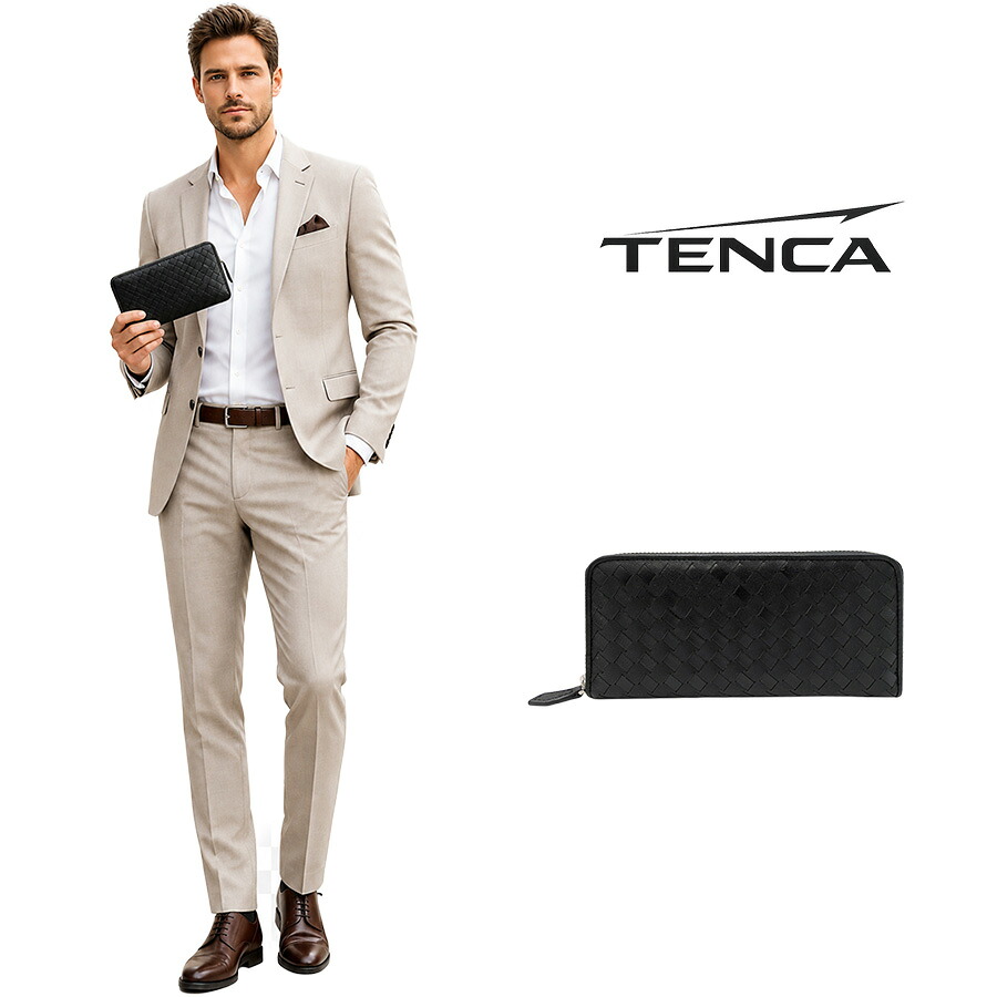 Tenca ラウンド束入れ 長財布 ロングウォレット 財布 さいふ サイフ ウォレット 普段使い 使いやすい メンズ 父の日 ギフト プレゼント ブラック 799-05000