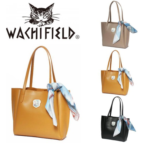 【当店オリジナルエコバッグプレゼント中！】【WachiField】 わちふぃーるど フェイクレザー 合皮 トートバッグ 肩掛け カバン レディース スカーフ WTGC-03 お出かけ サブバッグ 旅行 通勤 軽量 エレガント ギフト プレゼント  母の日 敬老の日 ねこ ダヤン