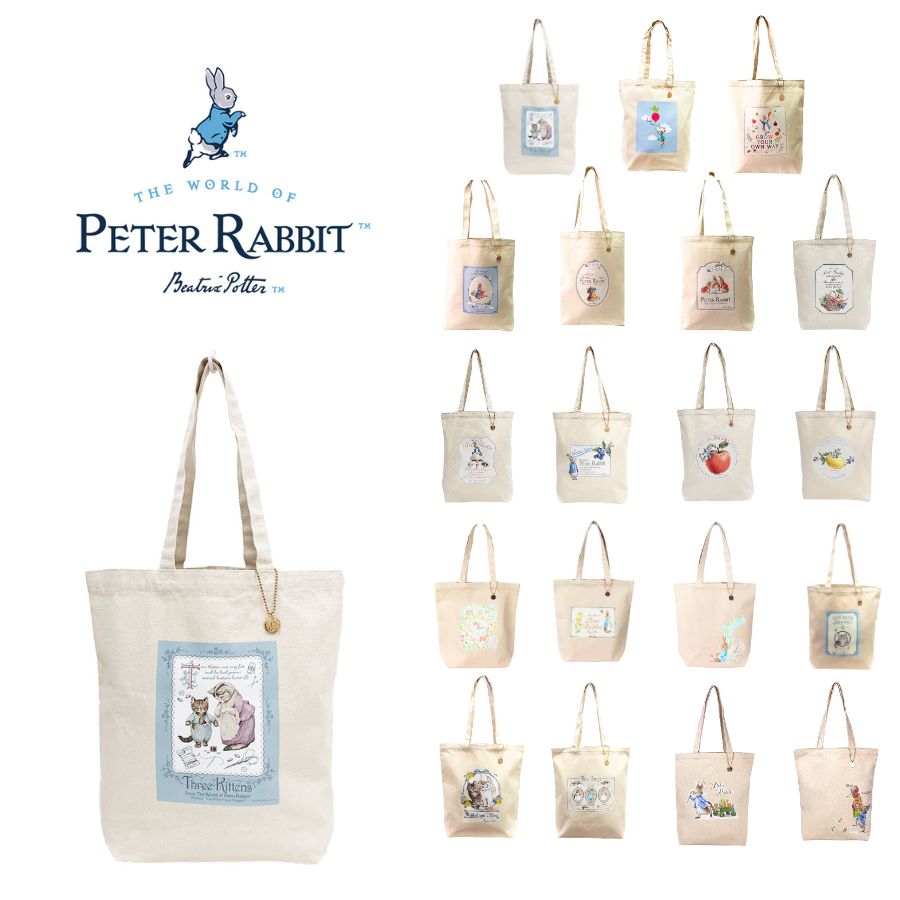 【PETER RABBIT】0633 トートバッグ かばん バッグ 手持ち サブバッグ エコバッグ キャラクター うさぎ ピーターラビット 使いやすい お出かけ 軽量 A4対応